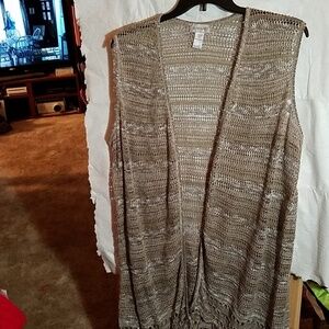 Avenue 18/20 Fringed Long Sweater Vest